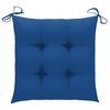 vidaXL Garden Chairs 2 pcs with Blue Cushions Solid Teak Wood
