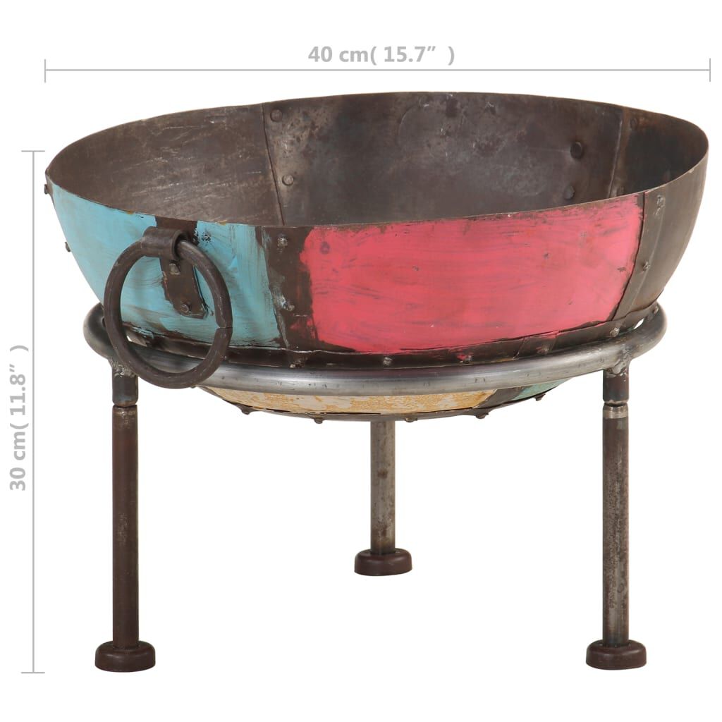 vidaXL Colourful Rustic Fire Pit Ø 40 cm Iron