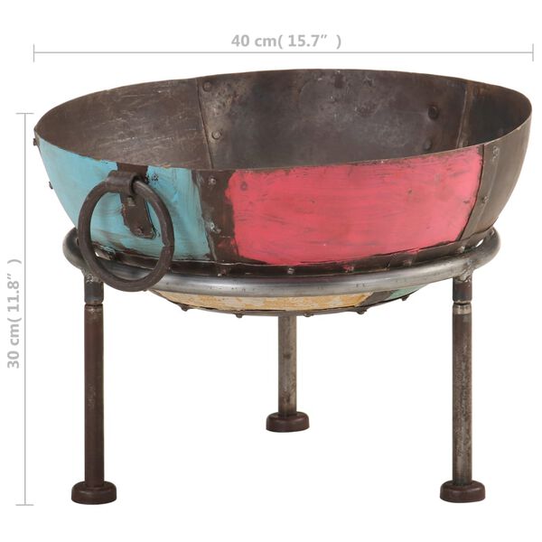 vidaXL Colourful Rustic Fire Pit Ø 40 cm Iron