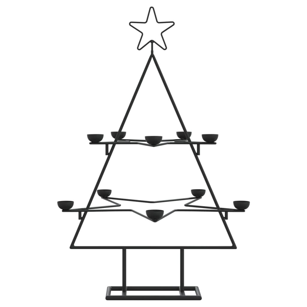 vidaXL Metal Christmas Tree for Decoration Black 75 cm