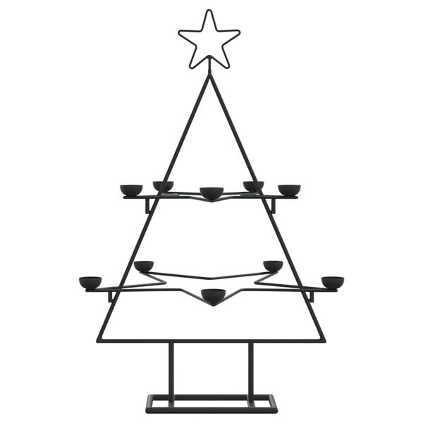 vidaXL Metal Christmas Tree for Decoration Black 75 cm