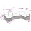 vidaXL Garden Sofa Set 8 pcs Grey and navy 297.5 x 187.5 x 85 cm