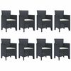 vidaXL Garden Dining Set 9 pcs Anthracite Polypropylene