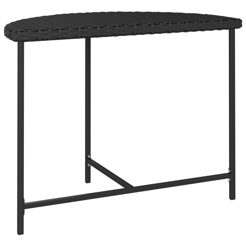 vidaXL Garden Table Black 100x50x75 cm Poly Rattan