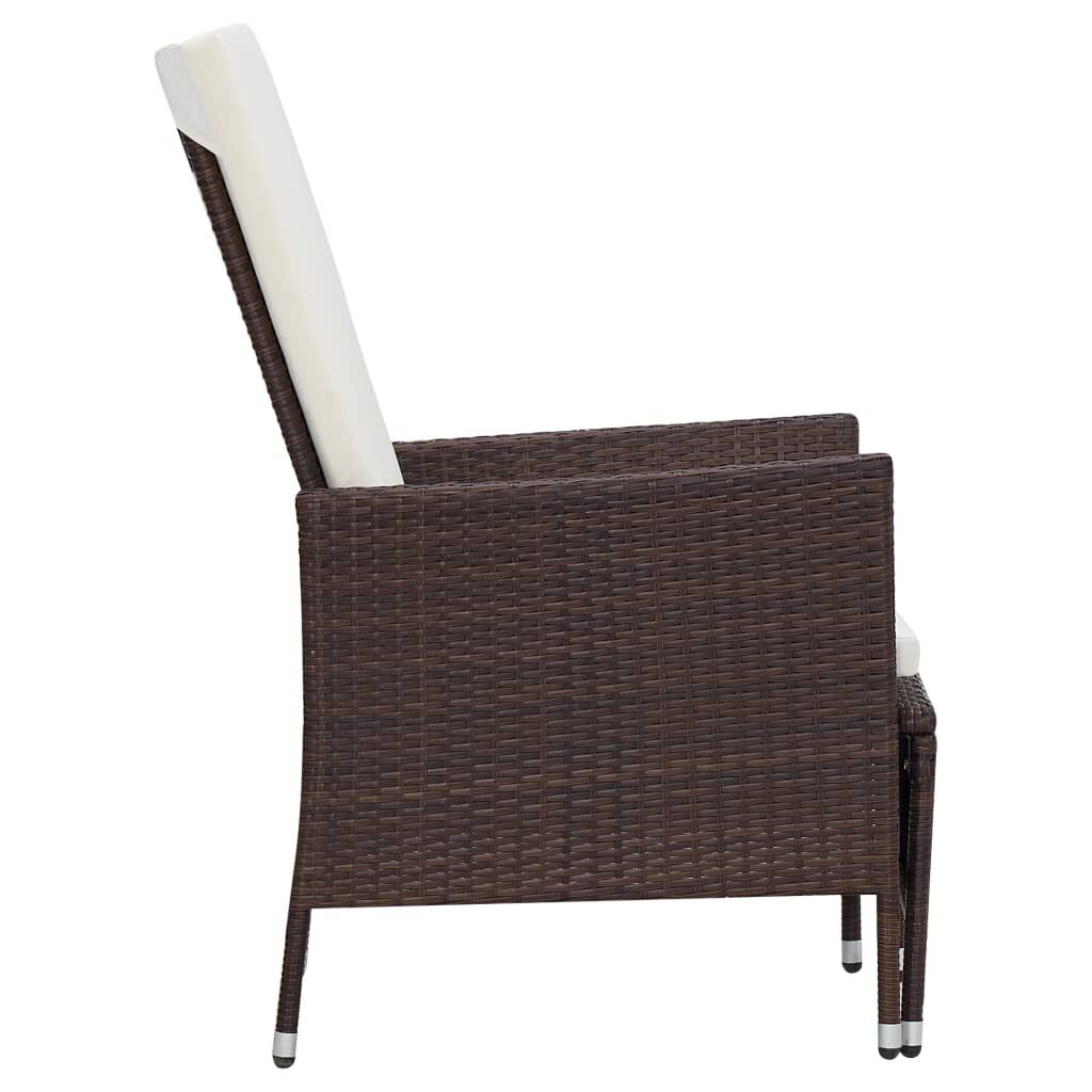 vidaXL 2 Piece Garden Lounge Set with Cushions Poly Rattan Brown