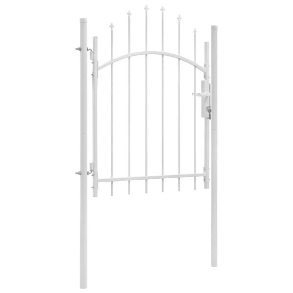 vidaXL Garden Gate Steel 1x1.75 m White