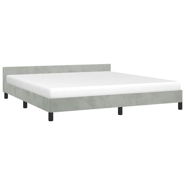 vidaXL Bed Frame without Mattress Light Grey 183x213 cm Velvet