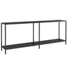 vidaXL Console Table Black 200x35x75.5 cm Tempered Glass