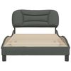 vidaXL Bed Frame without Mattress "Hvar" Dark Grey 100x203 cm Fabric