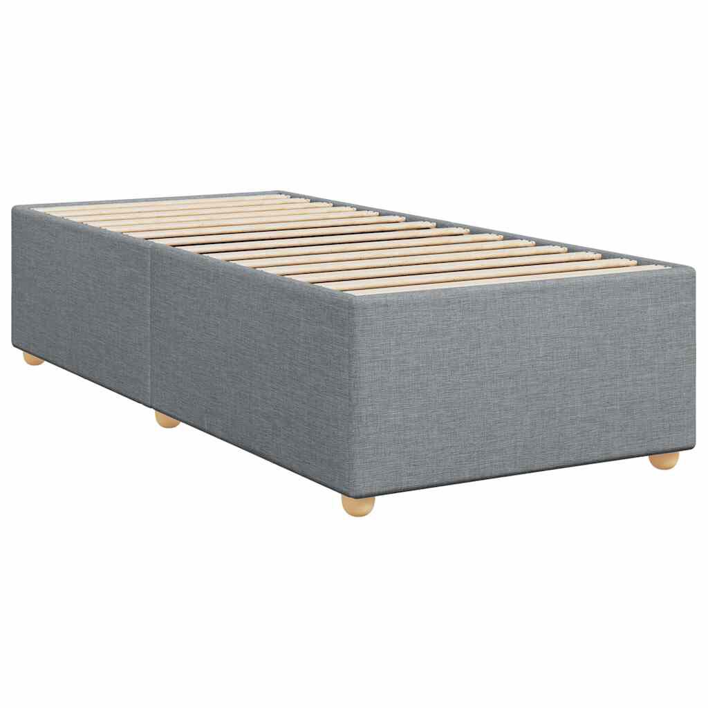 vidaXL Bed Frame without Mattress Light Grey Twin Fabric