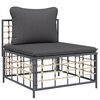 vidaXL 8 Piece Garden Lounge Set with Cushions Anthracite Poly Rattan