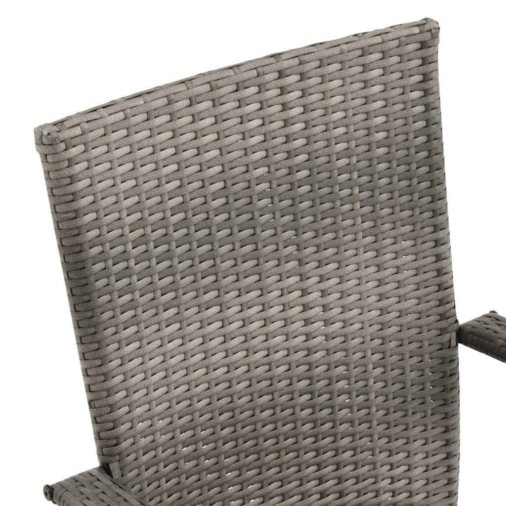vidaXL 7 Piece Garden Dining Set Poly Rattan Grey