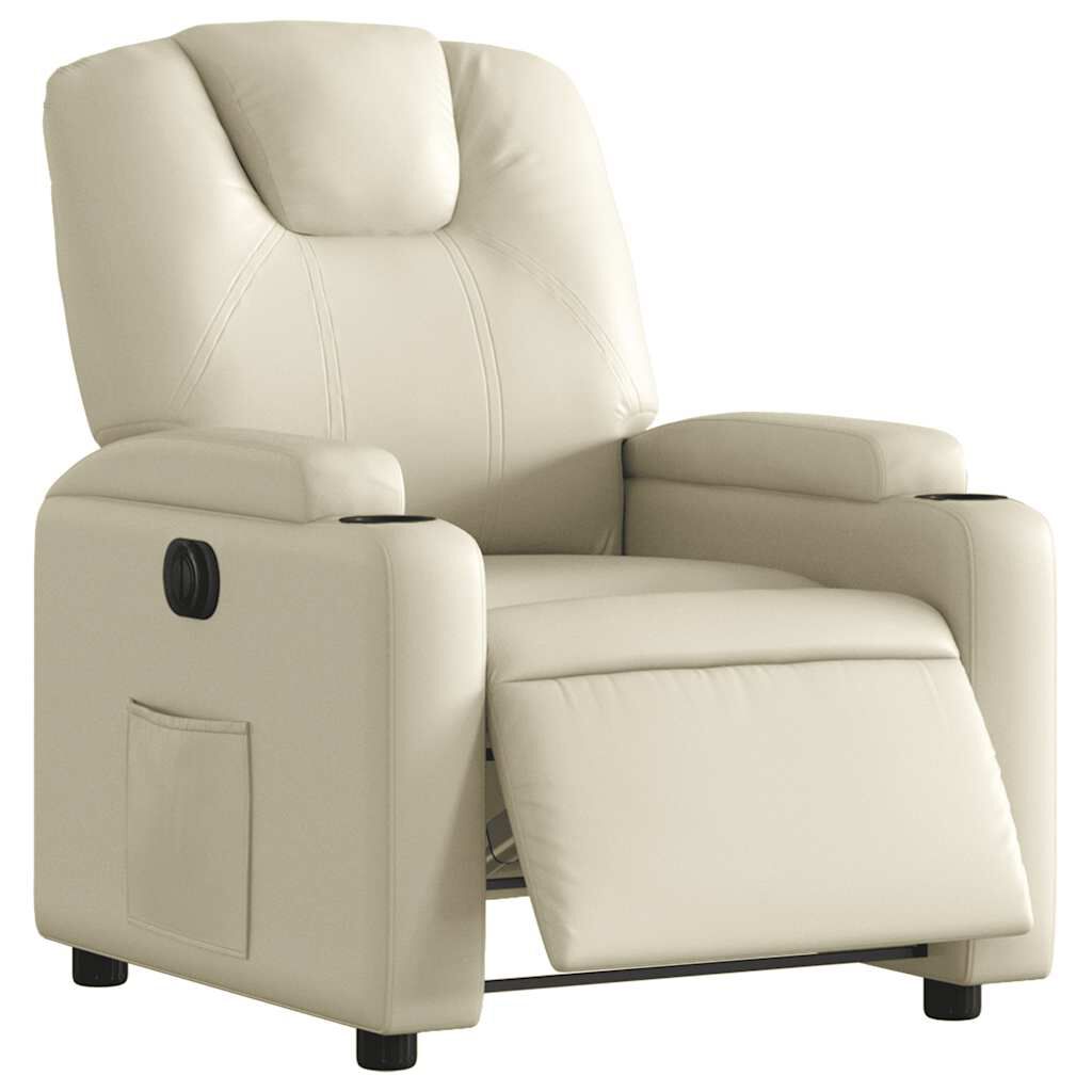 vidaXL Electric Recliner Chair Cream Faux Leather