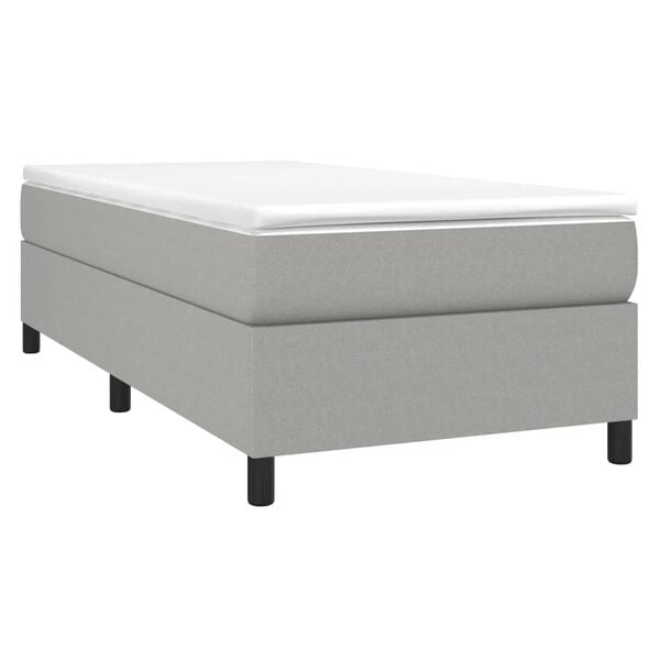 vidaXL Bed Frame without Mattress Light Grey Twin XL Fabric (US Only)