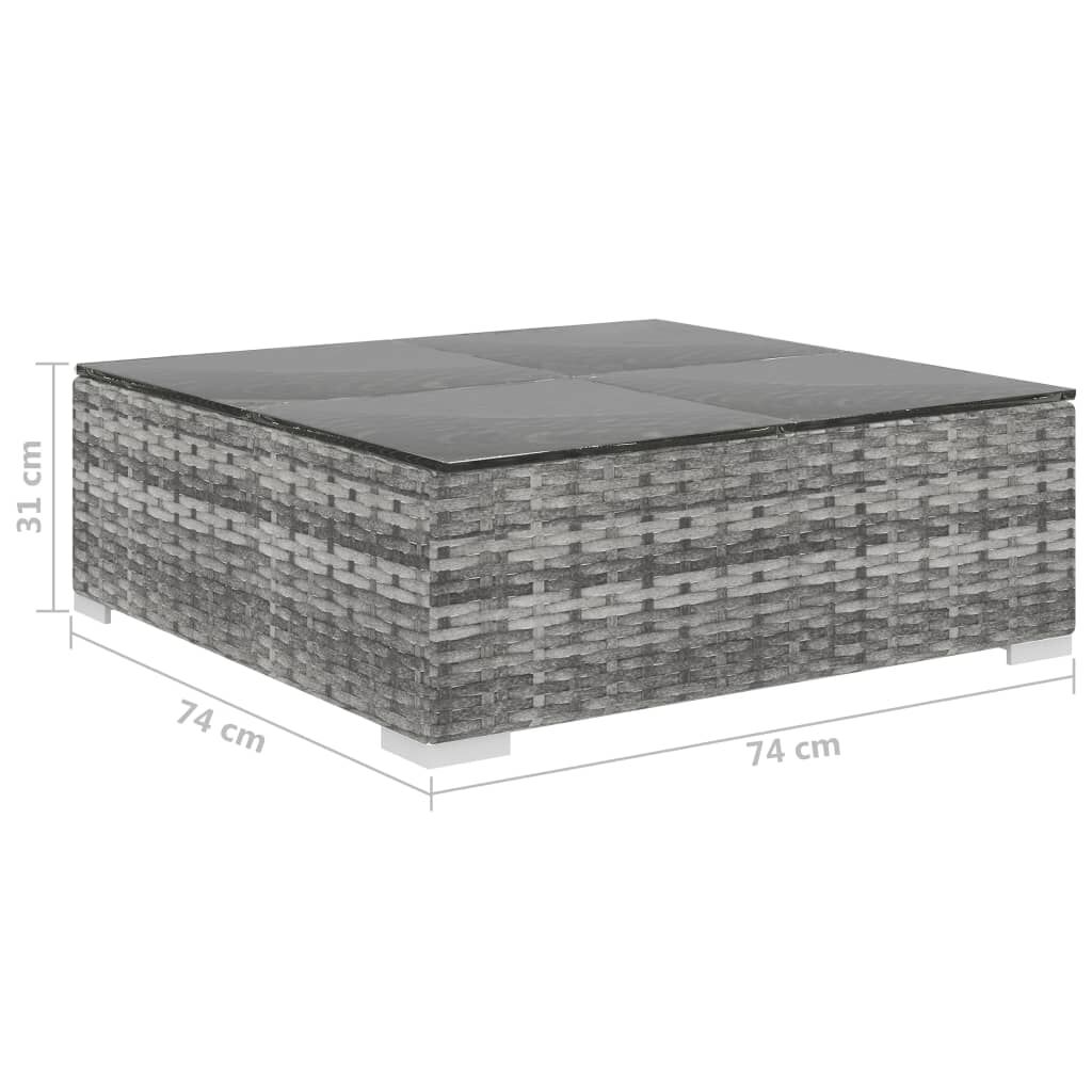 vidaXL 8 Piece Garden Lounge Set with Cushions Poly Rattan Grey