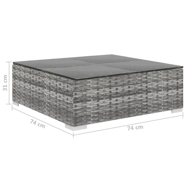 vidaXL 8 Piece Garden Lounge Set with Cushions Poly Rattan Grey