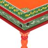 vidaXL Coffee Table Orange Hand Painted Solid Wood Mango