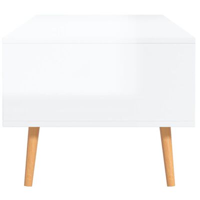 vidaXL Coffee Table High Gloss White 100x49.5x43 cm Engineered Wood