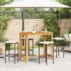 vidaXL 5 Piece Garden Bar Set Brown Solid Wood Acacia and Poly Rattan