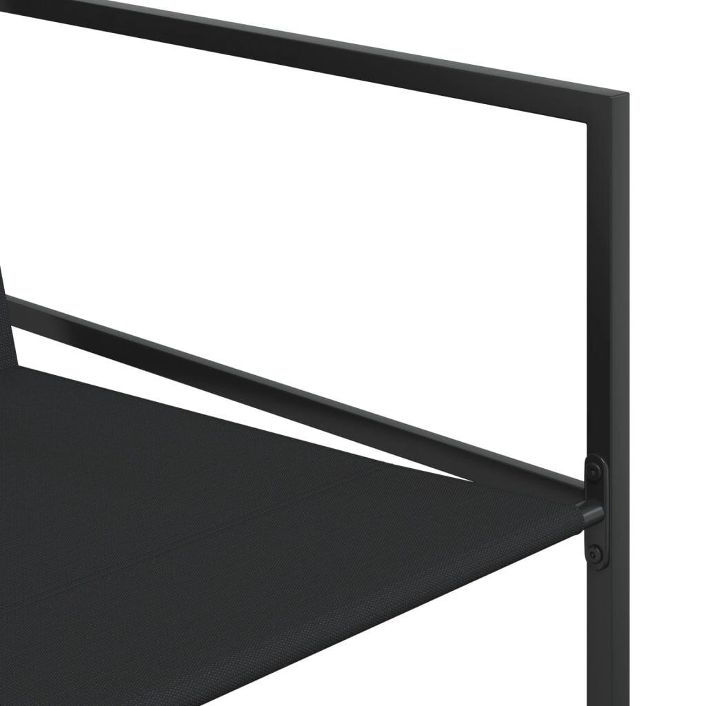 vidaXL 9 Piece Garden Dining Set Black Textilene