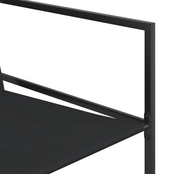 vidaXL 9 Piece Garden Dining Set Black Textilene