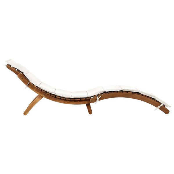 vidaXL Sun Loungers with Cushions 2 pcs Cream White Solid Wood Acacia