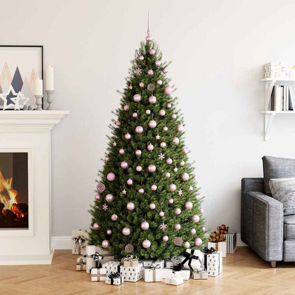 vidaXL 111 Piece Christmas Bauble Set Pink Polystyrene