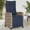 vidaXL Reclining Garden Chair with Footrest Grey Poly Rattan
