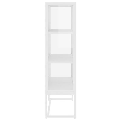 vidaXL Highboard White 80x35x135 cm Steel and Tempered Glass