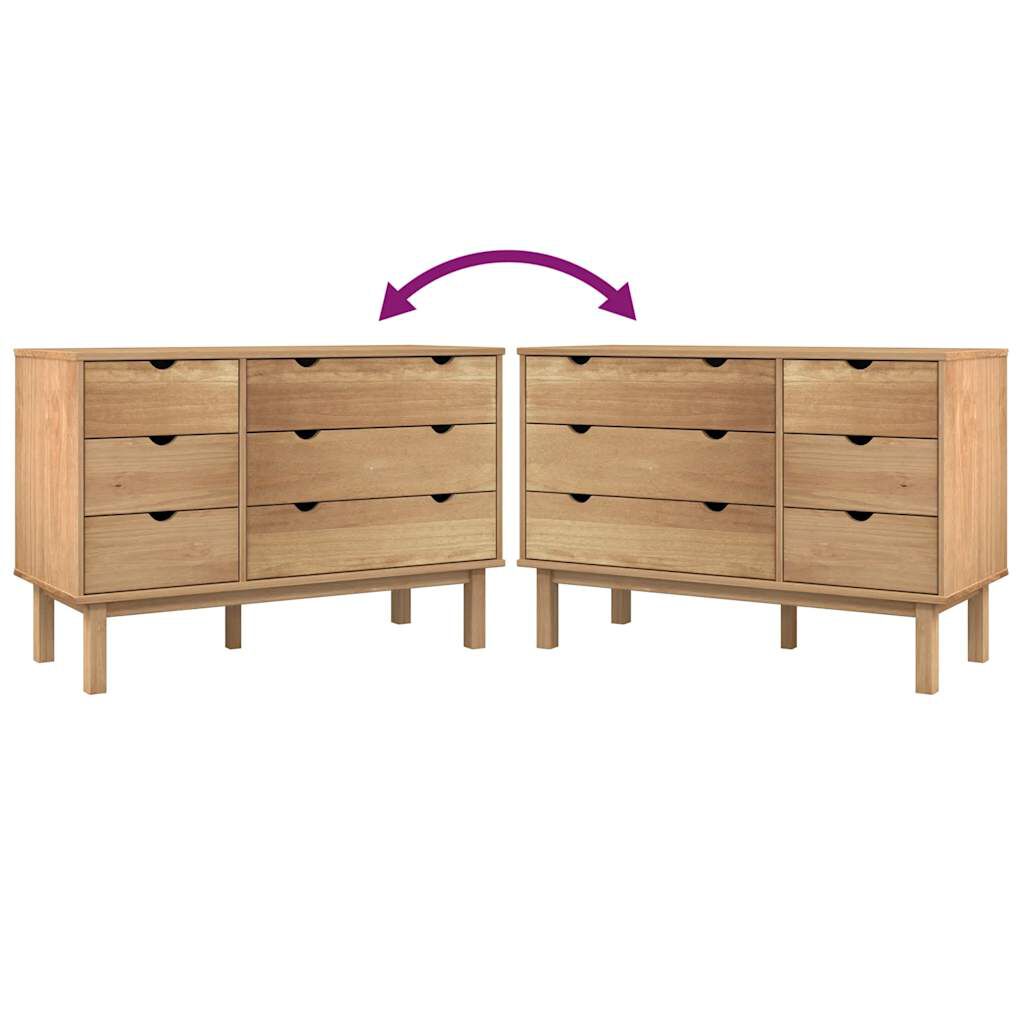 vidaXL Drawer Cabinet OTTA 111x43x73.5cm Solid Wood Pine