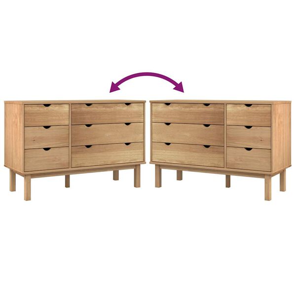 vidaXL Drawer Cabinet OTTA 111x43x73.5cm Solid Wood Pine