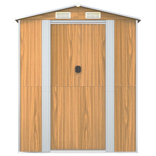 vidaXL Garden Shed Light Brown 192x357x223 cm Galvanised Steel