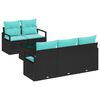 vidaXL Garden Sofa Set with Cushion Manual 6 pcs Black and Turquoise