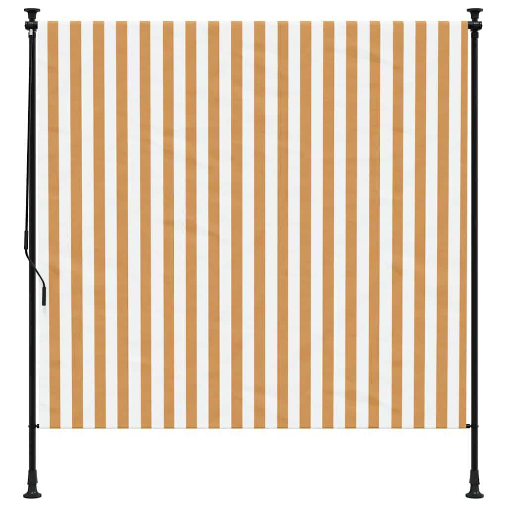 vidaXL Outdoor Roller Blind Orange and White 150x270 cm Fabric&Steel