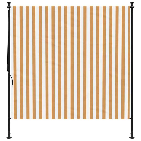 vidaXL Outdoor Roller Blind Orange and White 150x270 cm Fabric&Steel