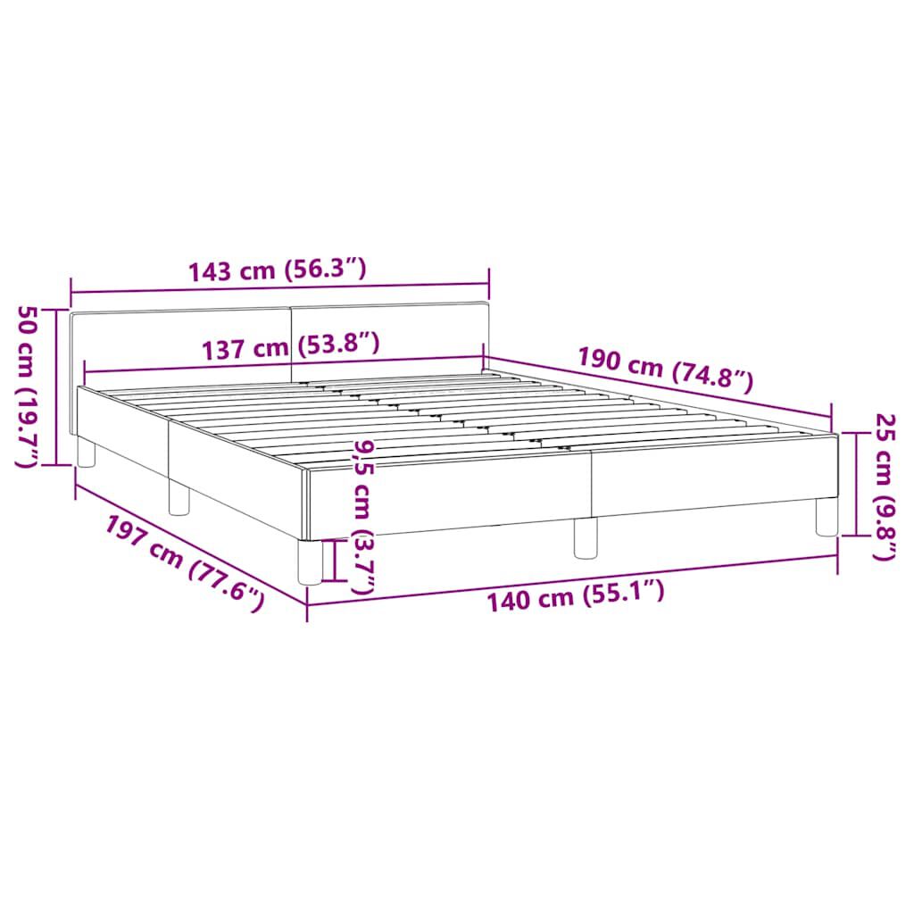 vidaXL Bed Frame without Mattress White Full Faux Leather