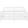 vidaXL Metal Bed Frame without Mattress with Footboard White 193x203cm