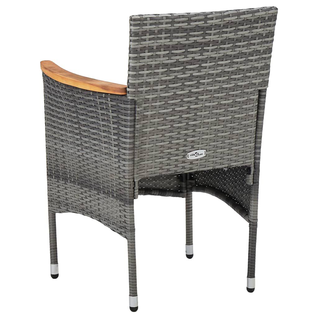 vidaXL 3 Piece Garden Dining Set Grey