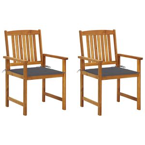 vidaXL Garden Chairs with Cushions 2 pcs Solid Acacia Wood