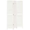 vidaXL Room Divider&nbsp;3 Panels White Solid Wood Paulownia