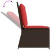vidaXL Garden Bench with Cushion Brown Poly rattan