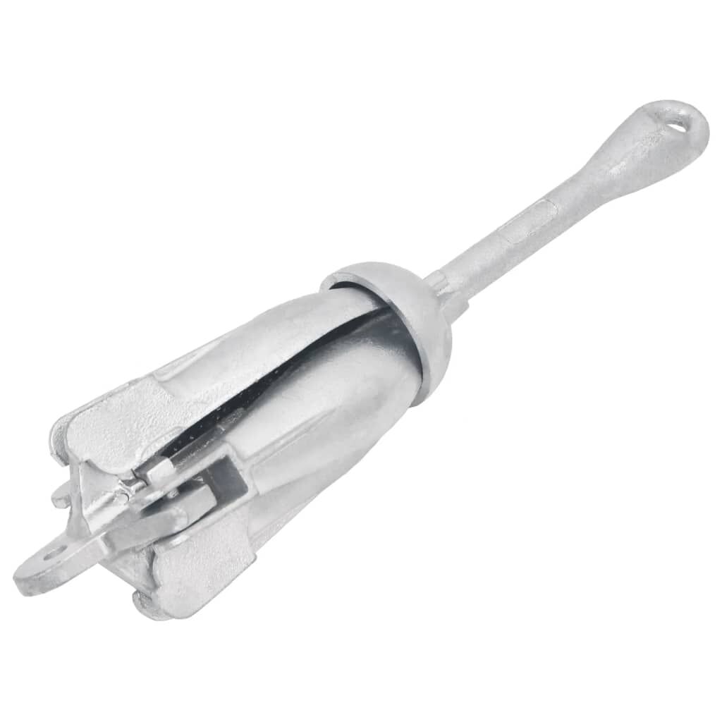 vidaXL Folding Anchor Silver 8 kg Hot Dip Galvanized Cast Iron