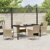vidaXL Garden Dining Set with Cushion 5 pcs Beige Poly Rattan