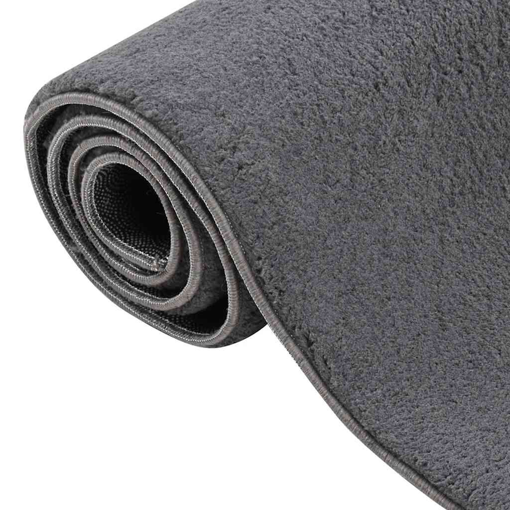 vidaXL Washable Rug Soft Shaggy Anthracite 160x230 cm Anti Slip