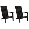 vidaXL Garden Adirondack Chairs 2 pcs Black Polypropylene
