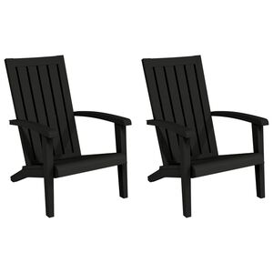 vidaXL Garden Adirondack Chairs 2 pcs Black Polypropylene