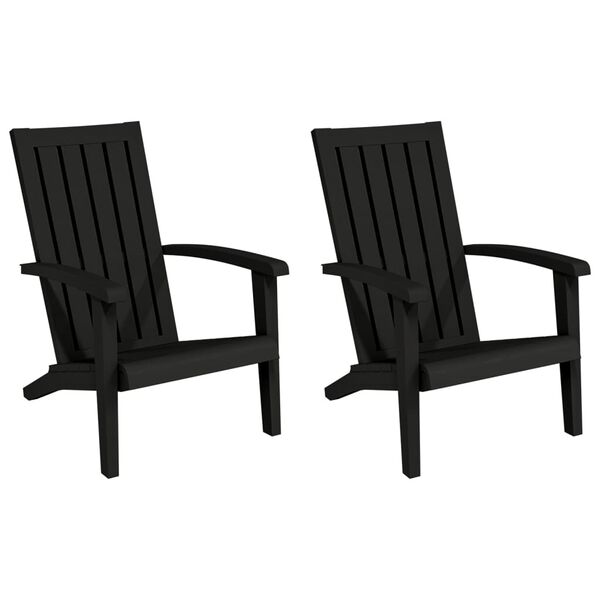 vidaXL Garden Adirondack Chairs 2 pcs Black Polypropylene