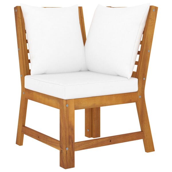 vidaXL 6 Piece Garden Lounge Set with Cushion Cream Solid Acacia Wood