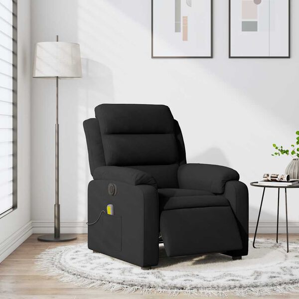 vidaXL Electric Massage Recliner Chair Black Velvet