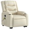 vidaXL Stand up Massage Recliner Chair Cream Faux Leather